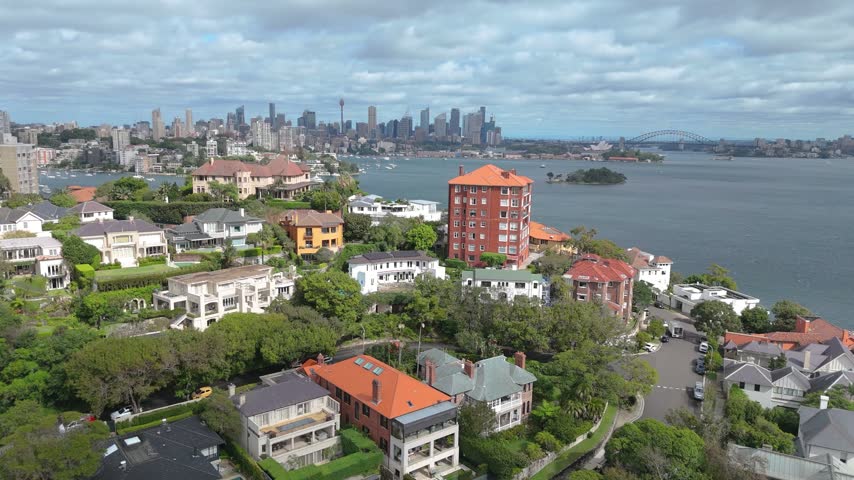 Aerial View of Darling Point Overlooking Sydney Harbour