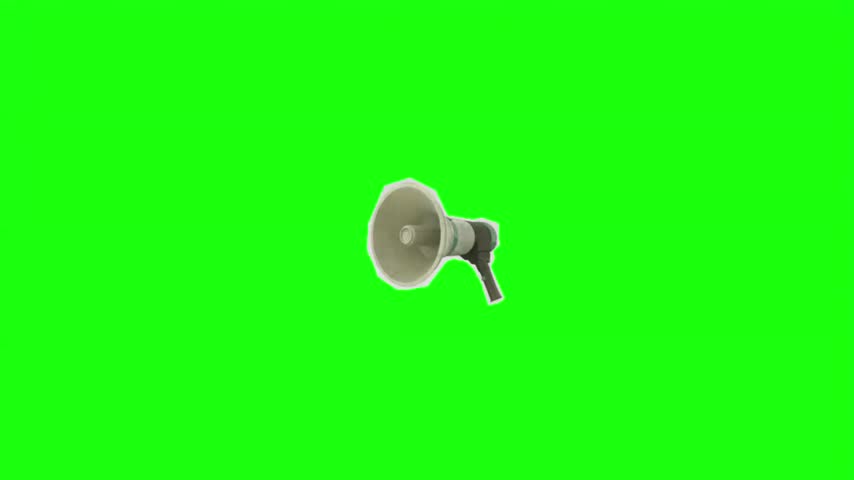 Megaphone speaker loudspeaker announcement audio device vector illustration isolated on green screen.   
