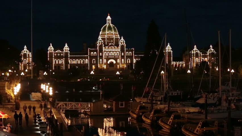 Canada Parliament Building Victoria BC marina at night. British Columbia Parliament Buildings in Victoria, British Columbia, Canada is home to the Legislative Assembly of British Columbia. 