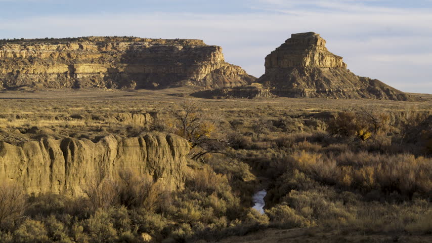 Cinematic landscape of Chaco Canyon in New Mexico, USA