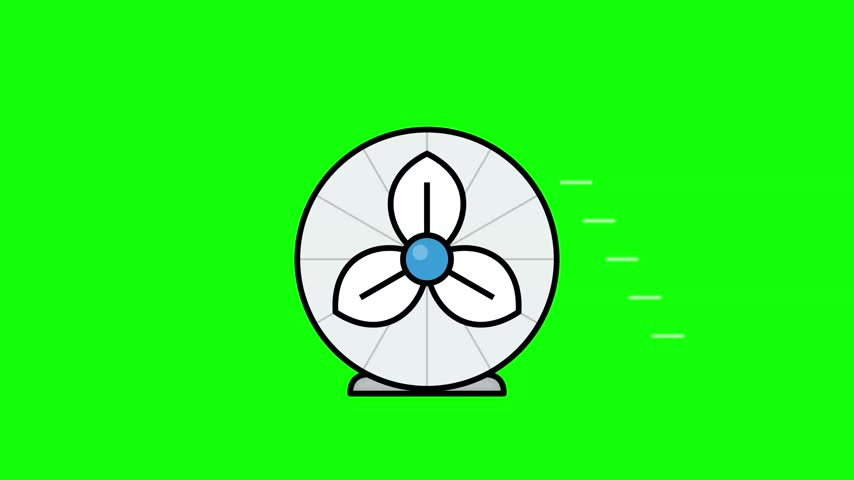 This clean 2D vector illustration features an animation style electric fan icon.