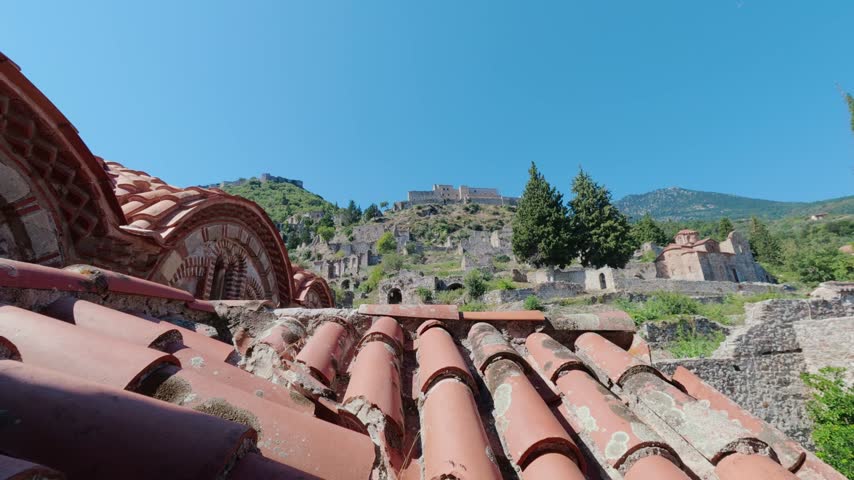 Mystras old city in Lakonia, Peloponnese, Greece