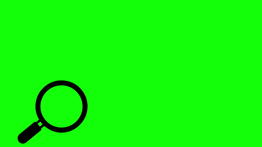 Black telephone icon inside a magnifying glass on a bright green background.