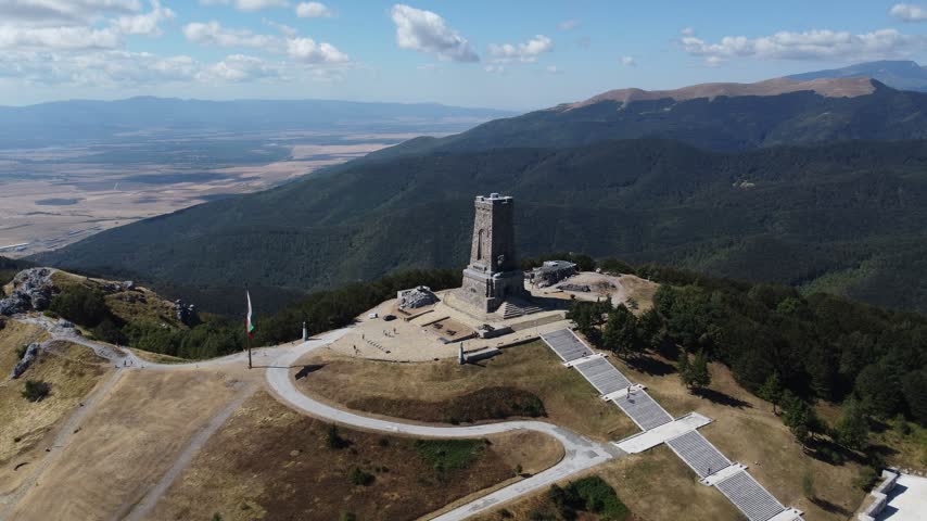 The Shipka peak and monument in Bulgaria