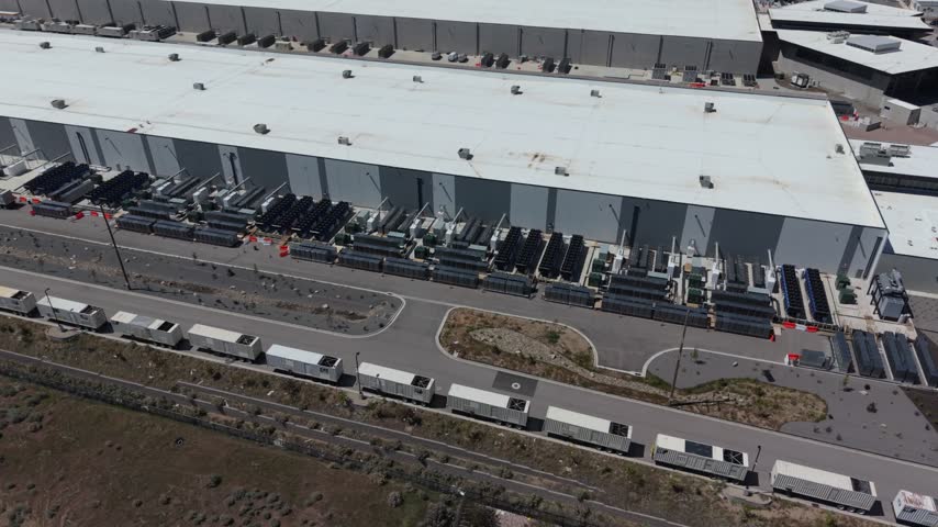Aerial view of a large data center facility in Salt Lake City