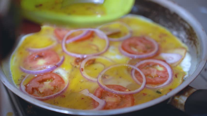 Egg Omelette With Tomato And Onion