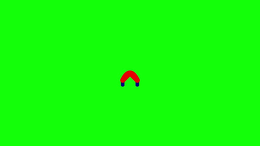 A high-quality 2D graphic of a red bow tie featuring stylized white dashed stitching and blue-tipped ribbons. This asset is perfectly centered on a solid green screen, making it ideal for motion designers and video editors who need a versatile icon for holiday, celebration, or gift-themed animations. The simple, clean design ensures it fits seamlessly into various digital design projects and video overlays.