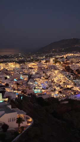 Beautiful night illumination over Fira