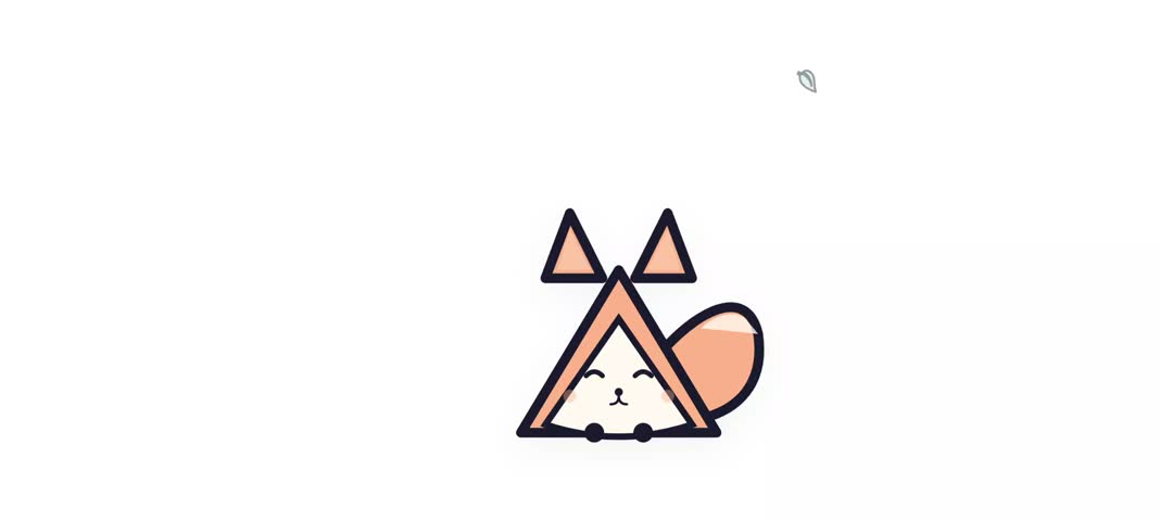 Cute Geometric Fox Character Illustration