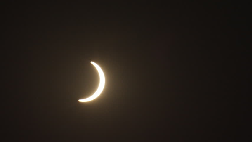 View of Partial Solar Eclipse After Totality. Filmed in Northern Spain, August 2026.