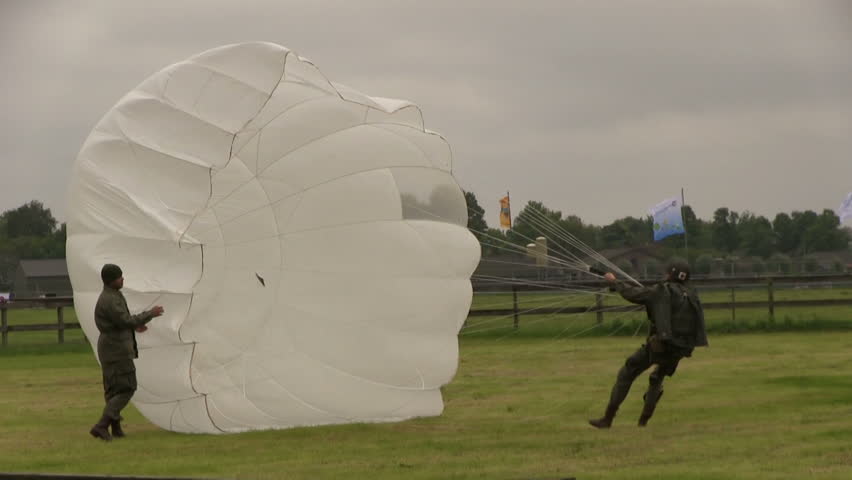 Soldier with parachute