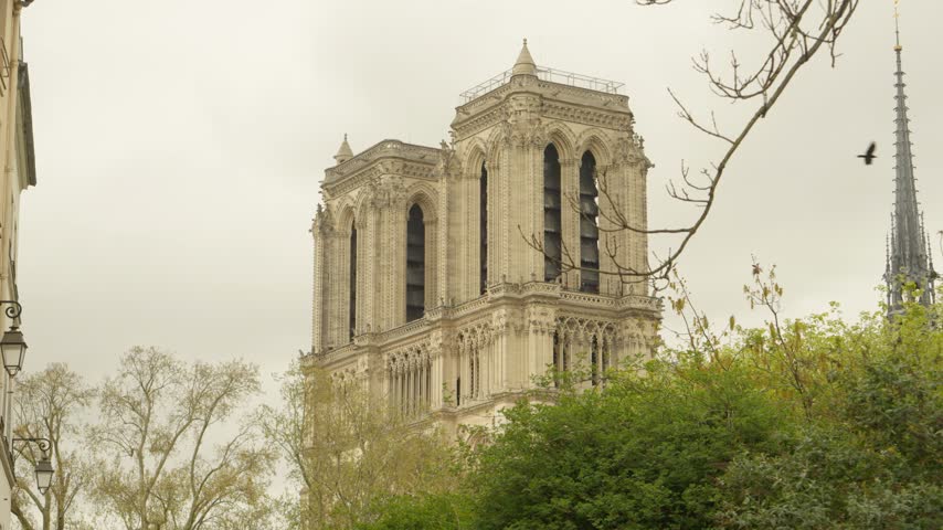 Notre Dame Cathedral Towers in Paris, France
