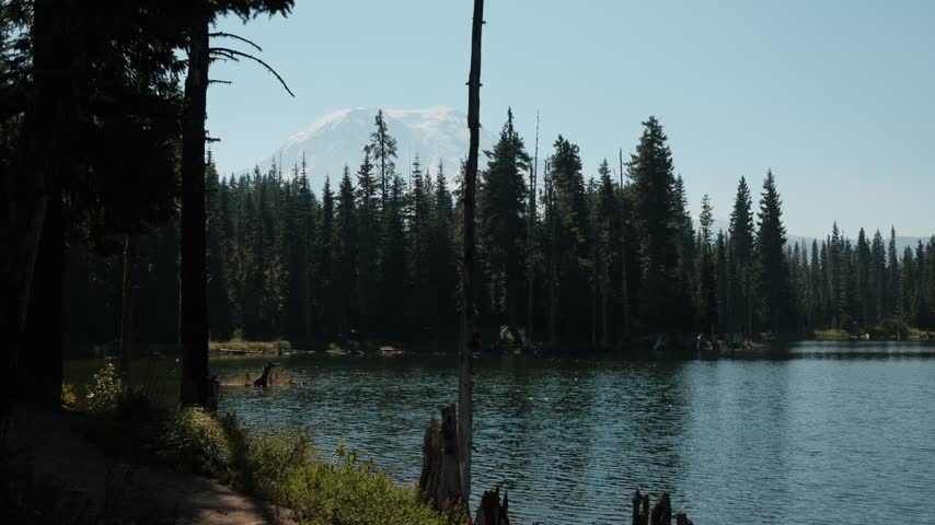 washington nature lake camping forest sky
