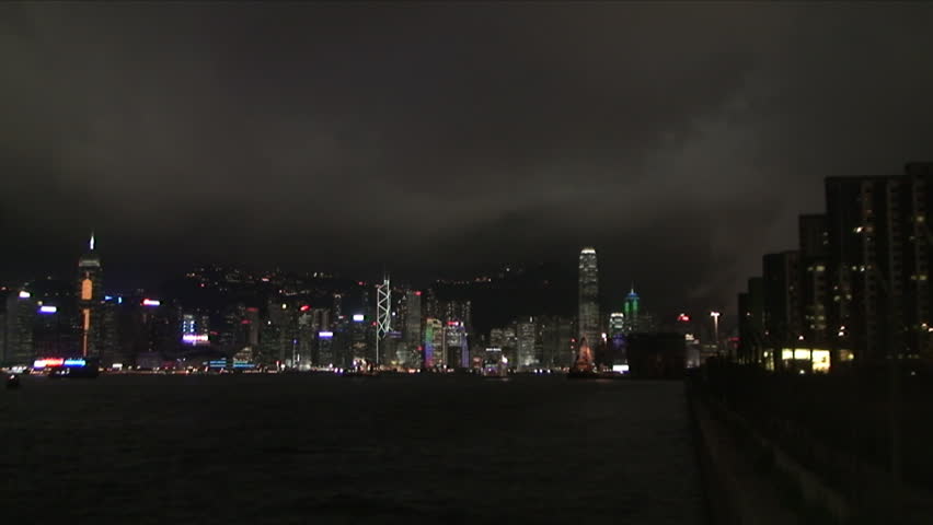 Hong Kong, May 2009: Storm clouds roll over Hong Kong
