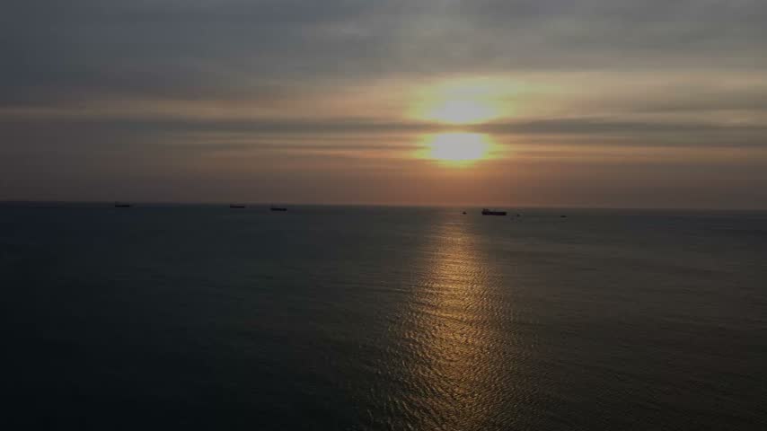 A sunset in the beach