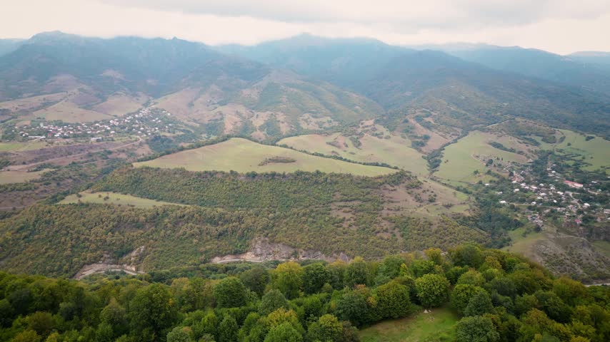aerial view of the mountain valley