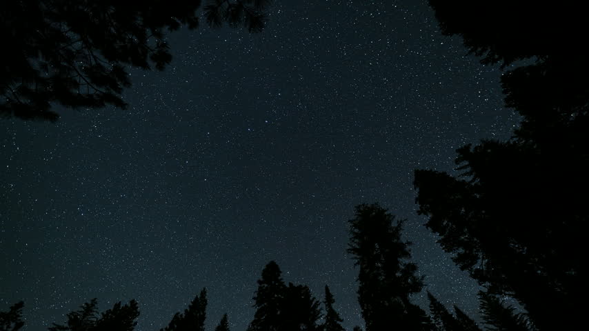 Timelapse of night sky over Yosemite National Park in California, USA
