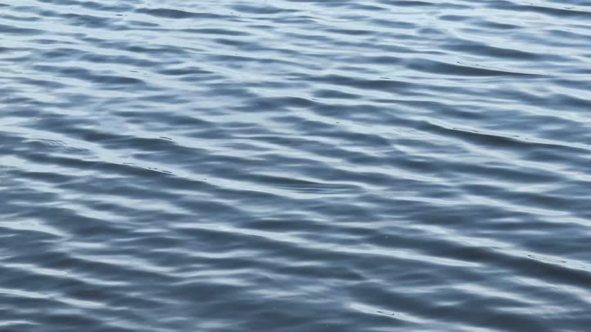 Close up of water ripples glistening in sunlight on lake surface