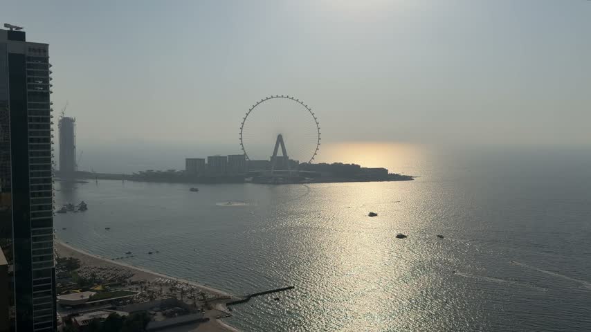 Aerial view of Ain Dubai from Dubai Marina, UAE.