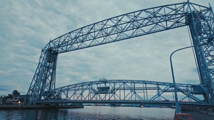 The impressive aerial bridge in a Duluth, Minnesota.