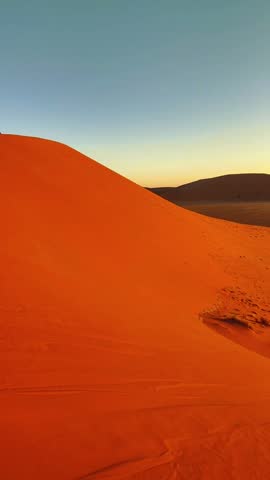 Sunset Over Sossusvlei Sand Dunes Namibia