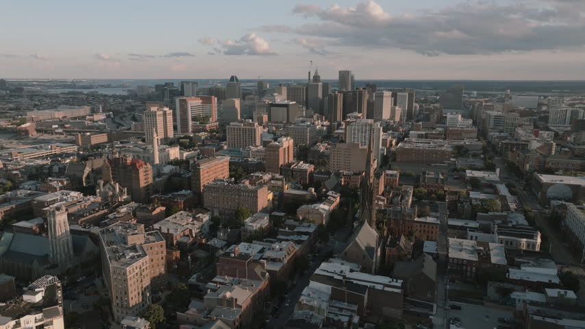 Baltimore City at sunset. Shot during the summer in Maryland.