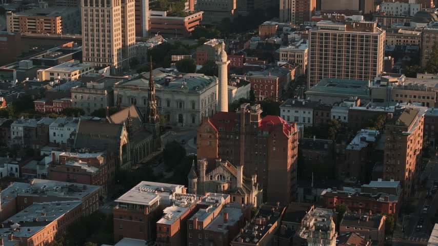 Washington Monument in downtown Baltimore.. Shot on a summer day.