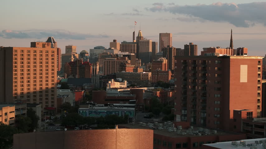 Aerial view of Baltimore on a summer day