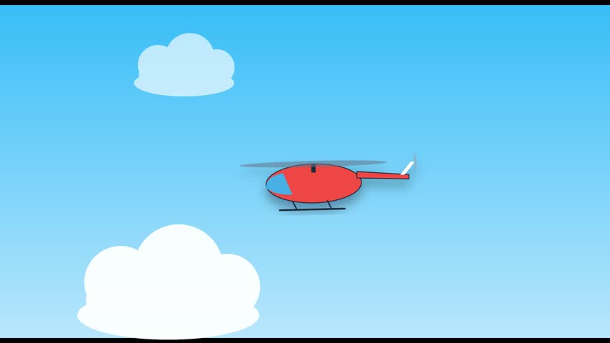 Flat design helicopter illustration with clean copy space.