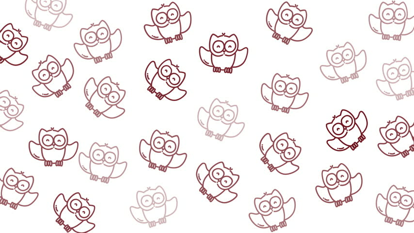 cute owl pattern with doodle style