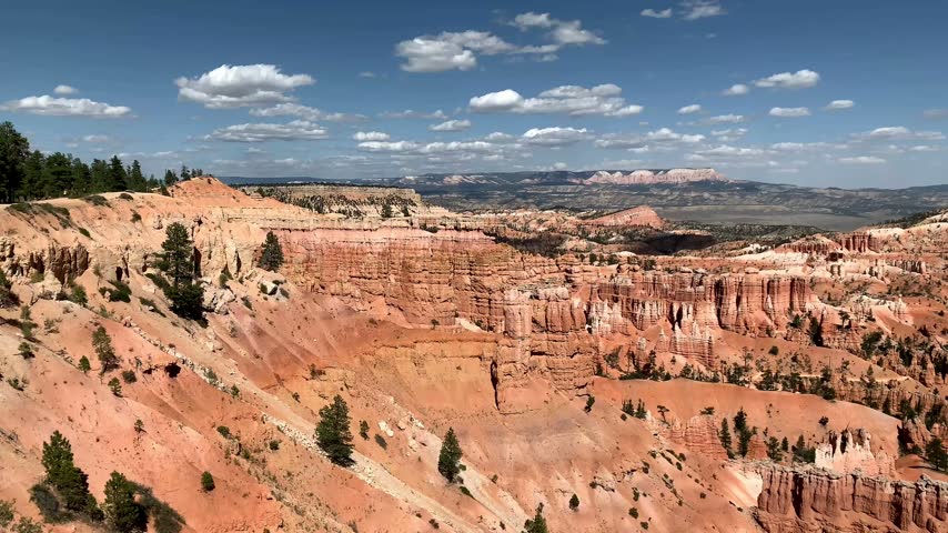 Panoramic View of Hoodoos and Red Rock Formations in Bryce Canyon National Park, Utah