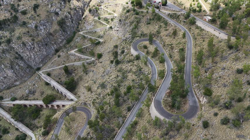 aerial shot of Palermo Sicilia Italy Via Pietro Bonanno V al Santuario di Monte Pellegrino Sicily, Italy