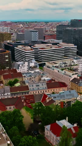 Aerial view of Vienna city center, Austria