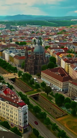 Aerial view of Vienna city center, Austria