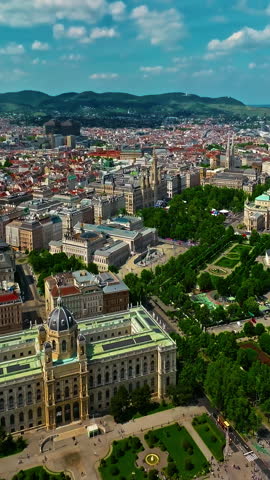 Aerial view of Vienna city center, Austria