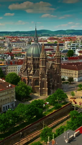 Aerial view of Vienna city center, Austria