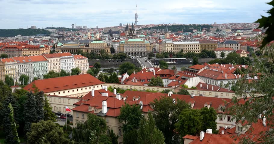 Prague cityscape viewed from a lookout, Czech Republic