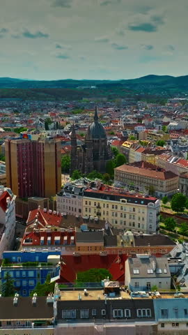 Aerial view of Vienna city center, Austria
