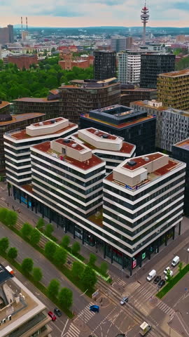 Aerial view of beautiful view of the old city center of Bratislava, Slovakia