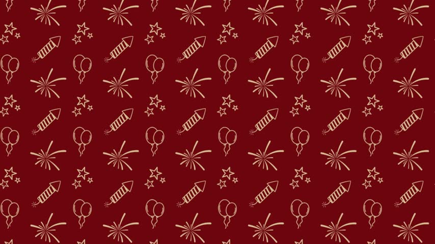 New Year Fireworks pattern background red