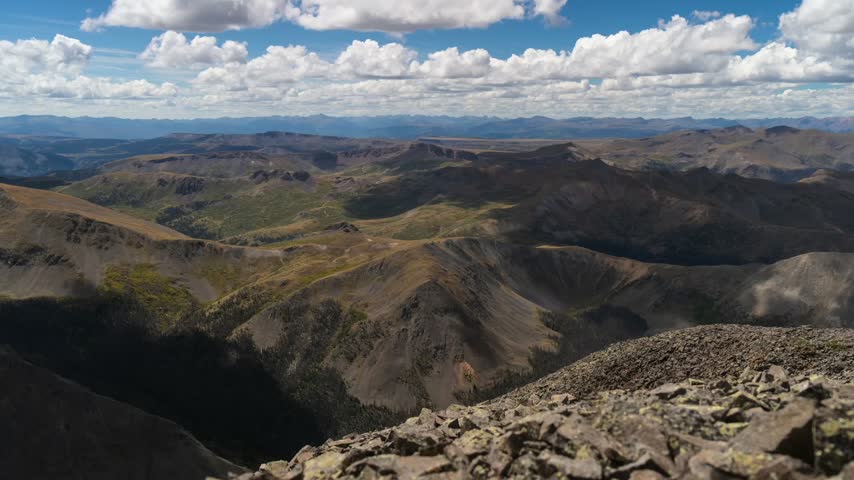 San Juan Rocky Mountains Range Time Lapse San Luis Peak 14er summit Uncompahgre Handies Peak South Ridge La Garita Wilderness Colorado Spring Creek Basin Gunnison National Forest nature landscape