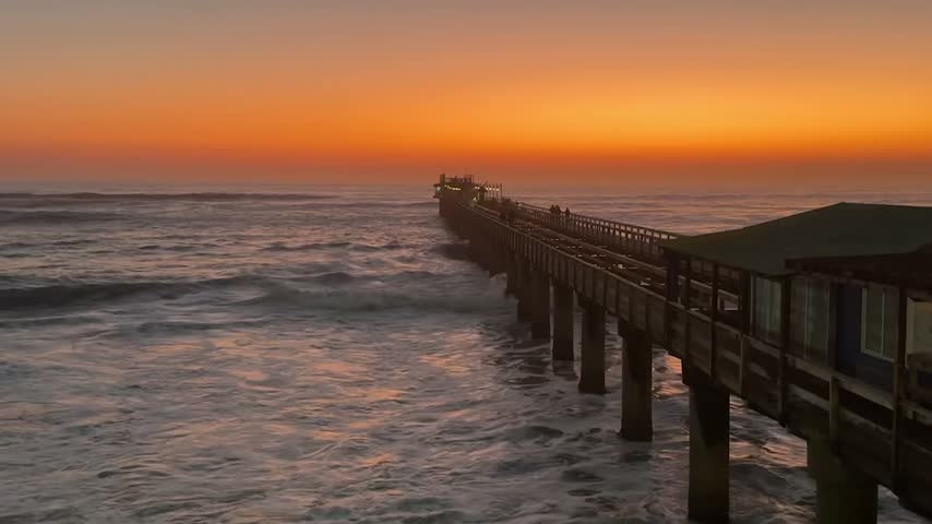 Sunset Over the Atlantic Ocean Pier