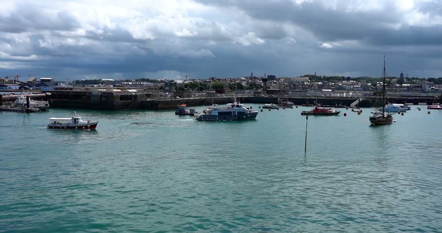 Boats in the harbor of Saint-Malo, France