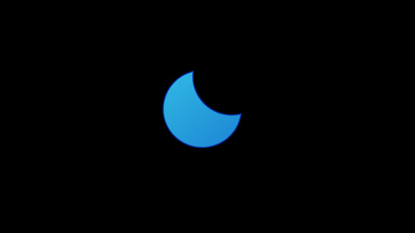 A blue crescent moon weather icon on a transparent background.