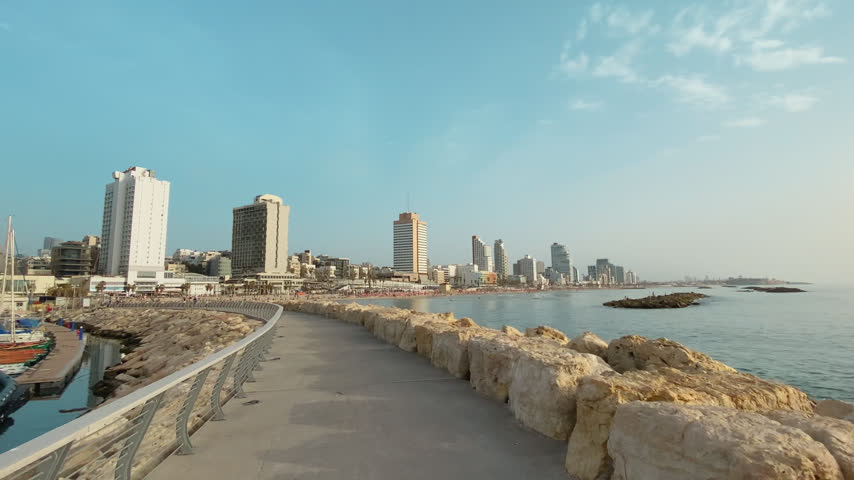 Tel Aviv coastline line during day