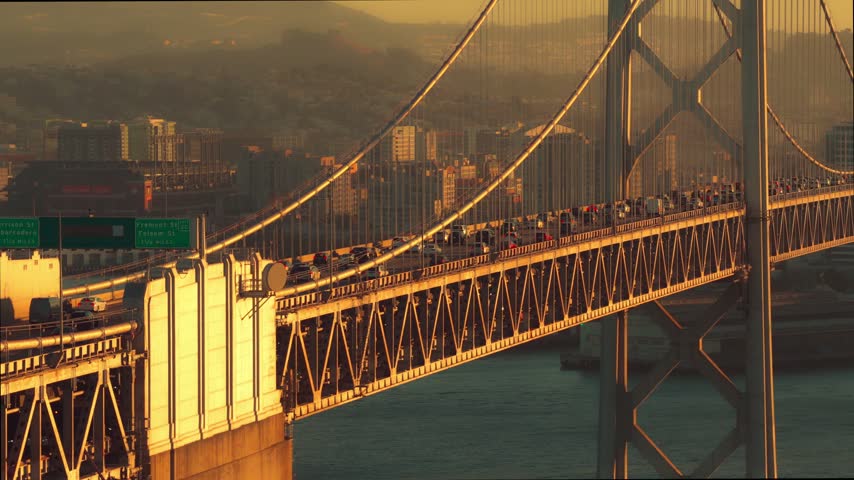 San Francisco Oakland Bay Bridge At Sunset