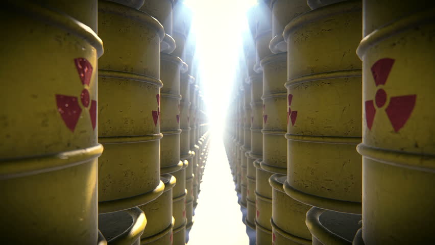 Barrels with radioactive waste