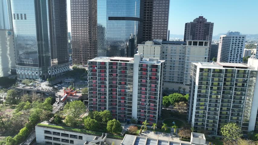 Downtown Los Angeles Angels Flight Railway California Plaza Aerial
