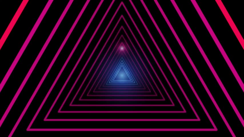 Dynamic abstract tunnel illustration with pulsating blue light and vibrant linear patterns. Ideal for technology or music visualization.