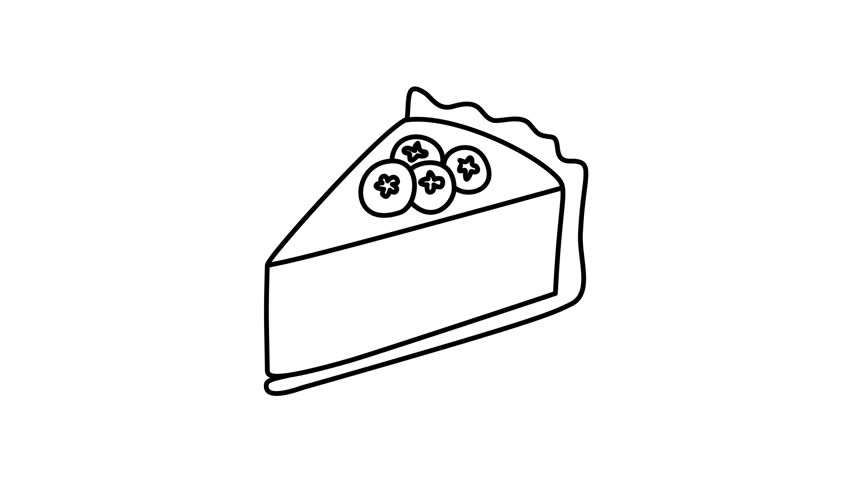 handdrawn slice of blueberry cheesecake